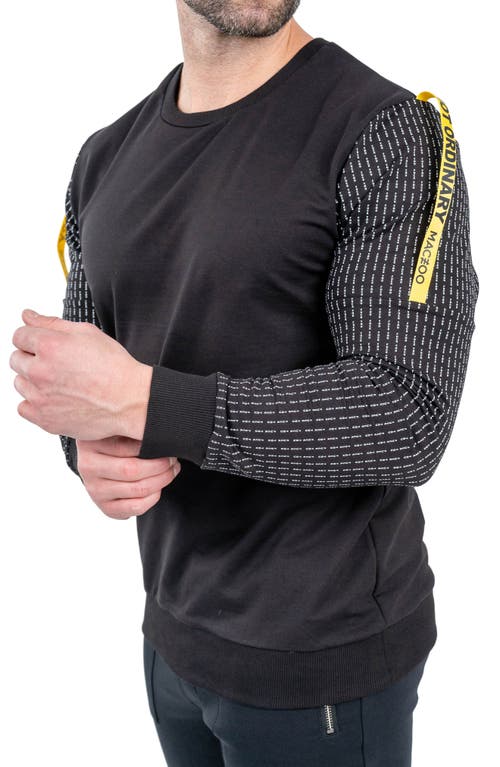 Maceoo Off Crewneck Long Sleeve T-shirt In Black