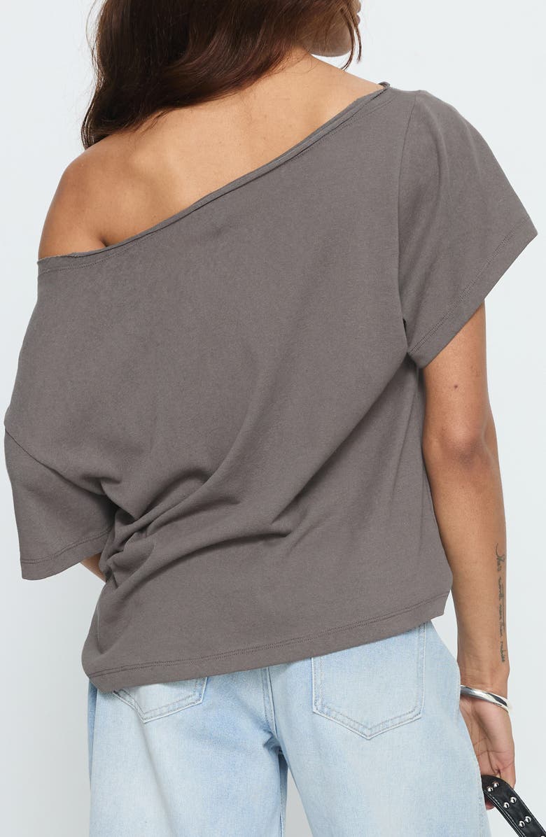 Princess Polly American Tune Off the Shoulder Graphic T-Shirt, Alternate, color, Washed Black