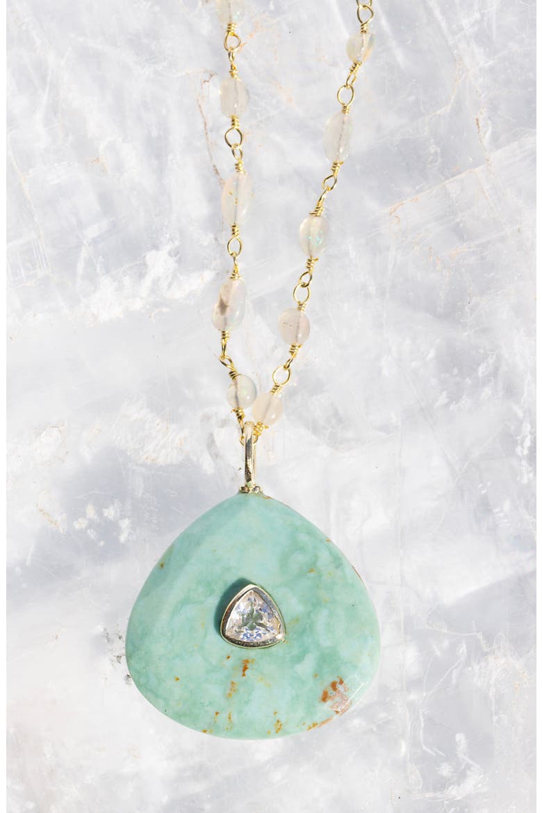 Amulet Turquoise Necklace, Alternate, color, Turquoise/Aqua