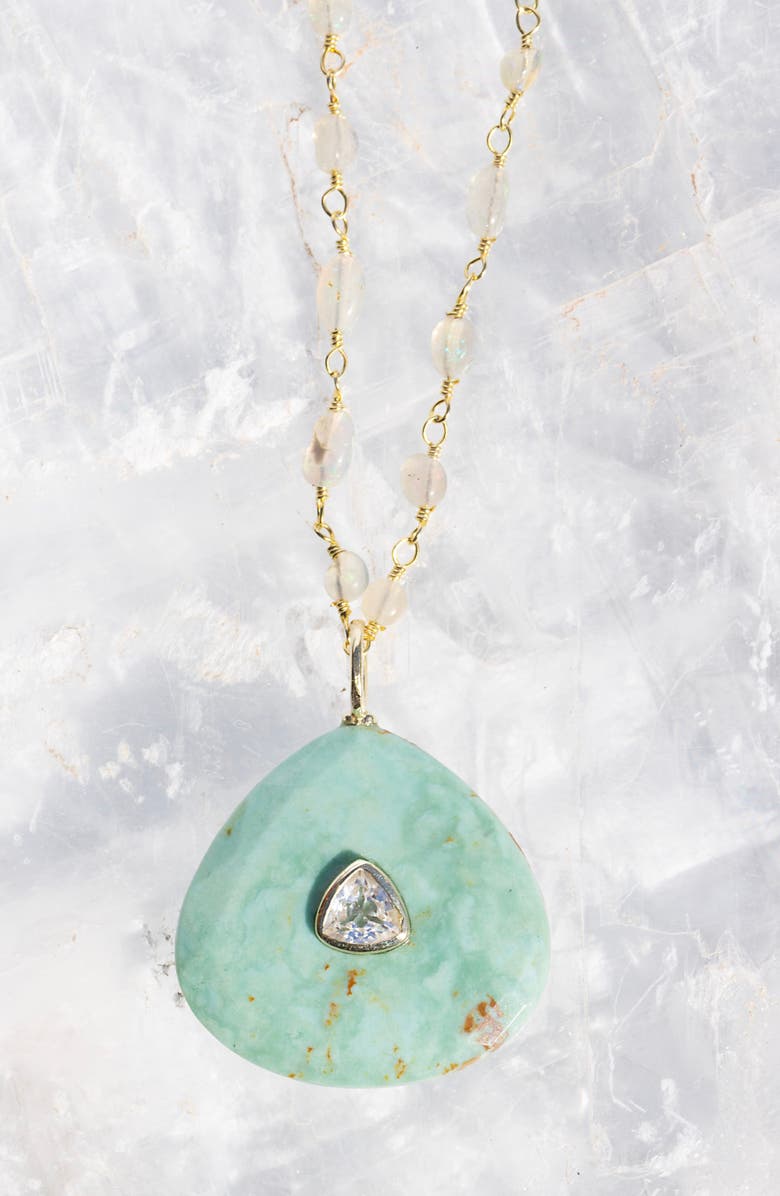 NATIVE GEM Amulet Turquoise Necklace, Alternate, color, Turquoise/Aqua