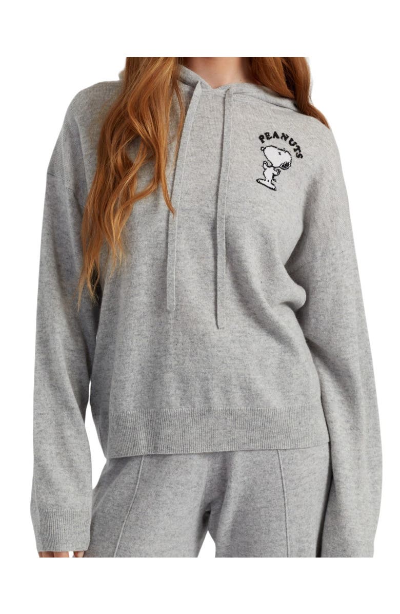 Chinti & Parker Peanuts Athletics Wool-Cashmere Hoodie, Main, color, Light Grey