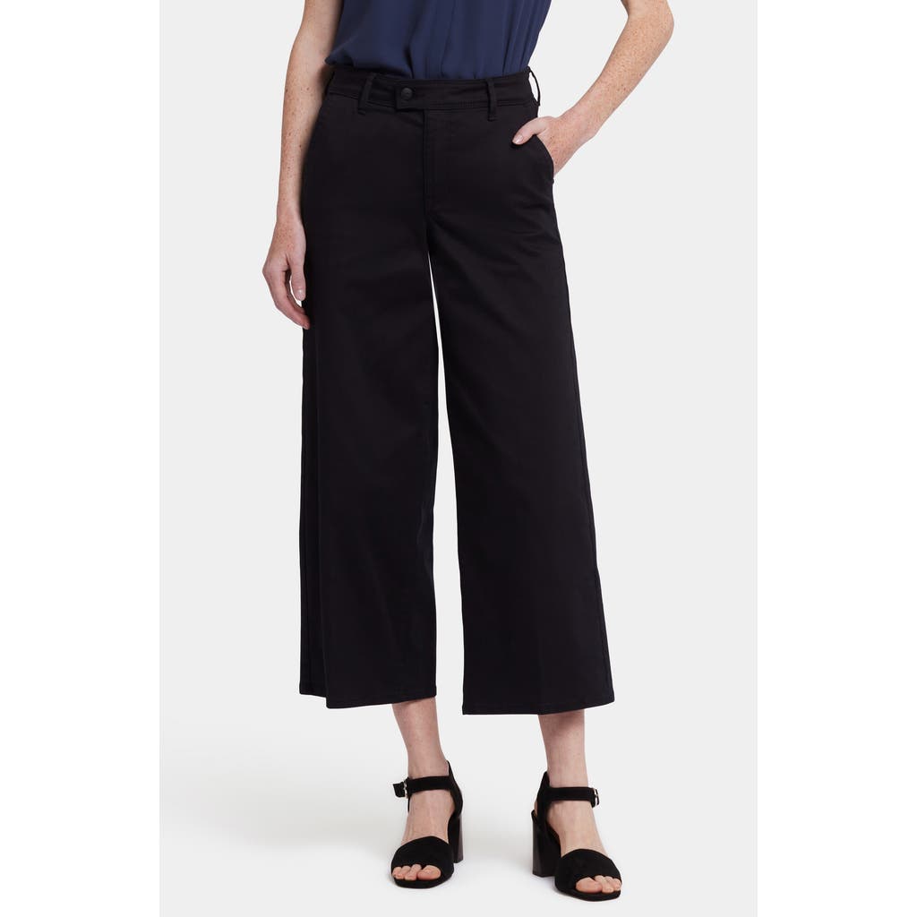 Nydj Mona High Waist Ankle Wide Leg Trouser Jeans In Black