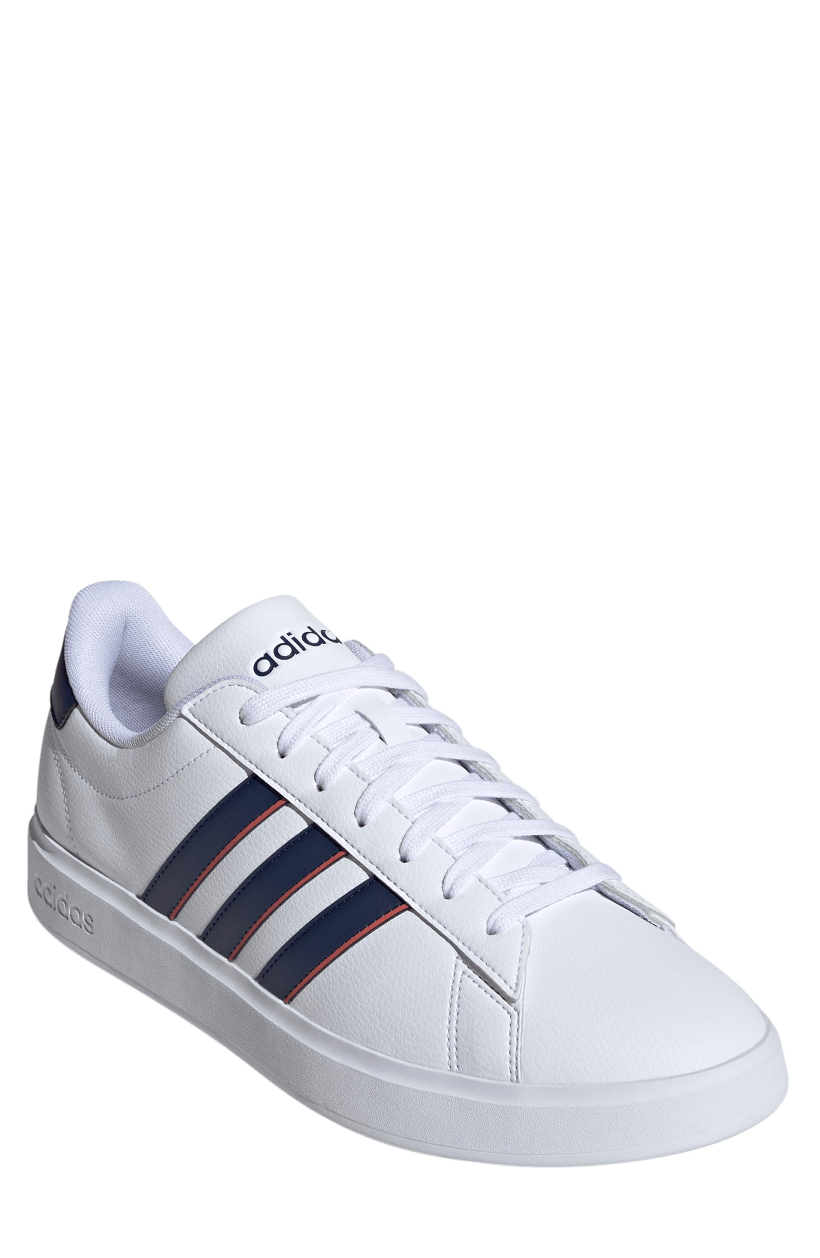 adidas Grand Court 2.0 Sneaker, Main, color, White/ Dark Blue/ Scarlet