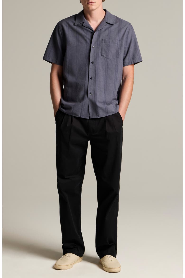 Cove Stripe Cotton & Hemp Cabana Shirt, Alternate, color, NEUE BLUE