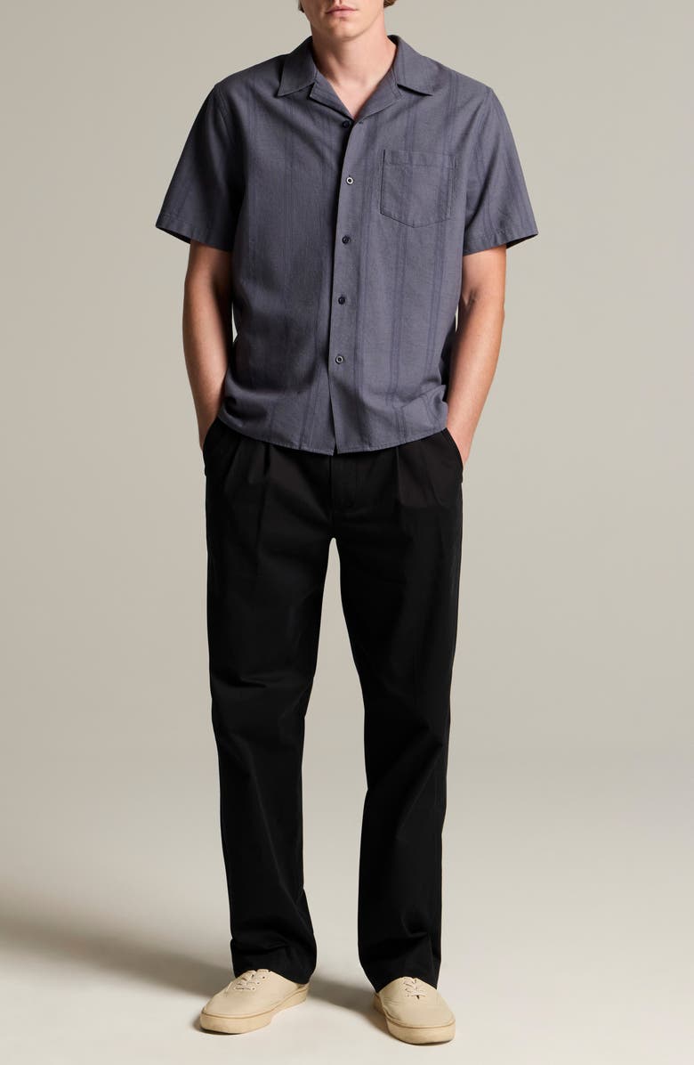 Vince Cove Stripe Cotton & Hemp Cabana Shirt, Alternate, color, Neue Blue