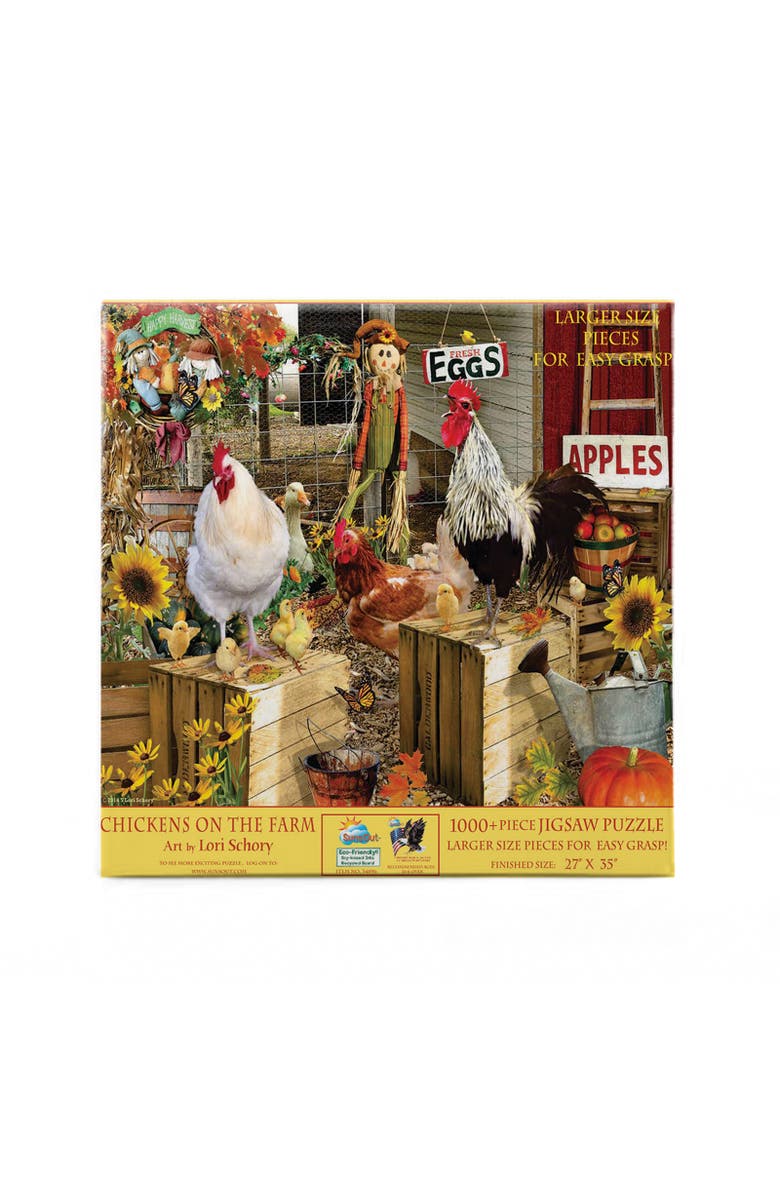 Sunsout Chickens on the Farm 1000 piece Jigsaw Puzzle for Adults Large Pieces, Alternate, color, Multicolor