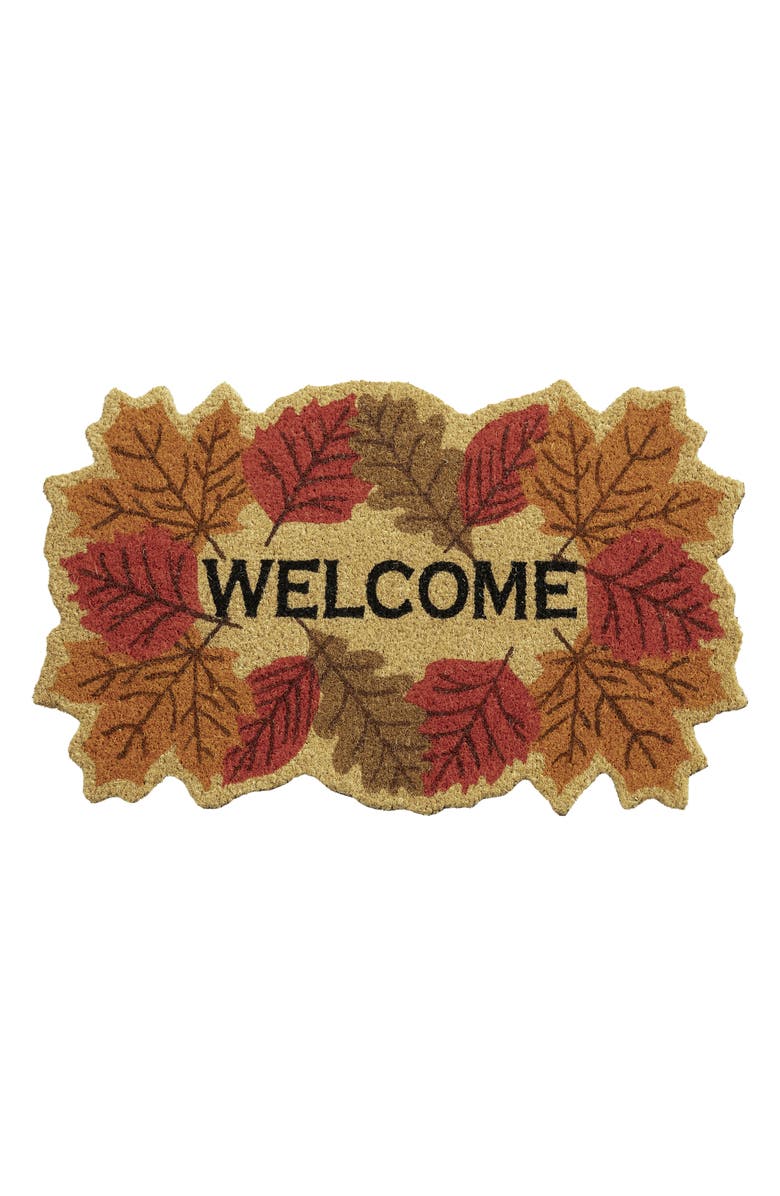 VCNY HOME Hello Fall Leaves Coir Doormat, Main, color,