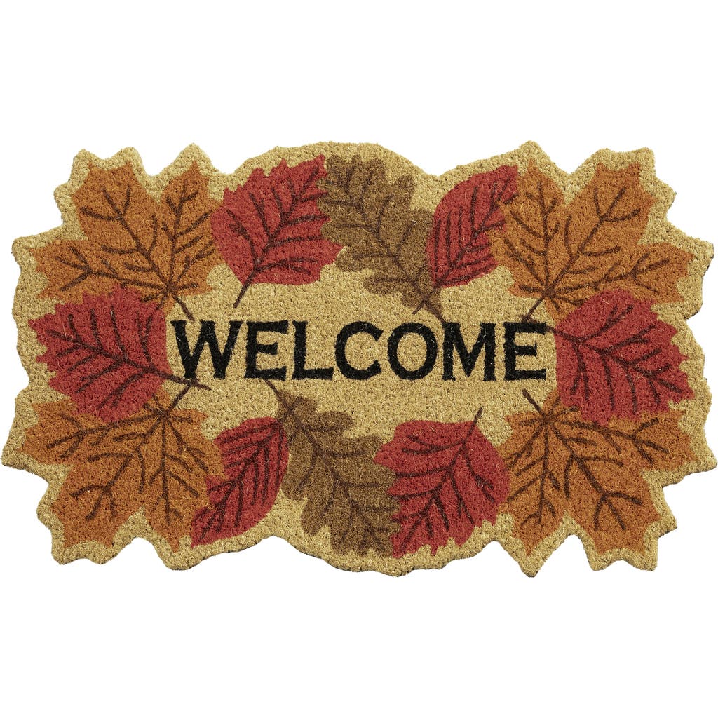 Vcny Home Hello Fall Leaves Coir Doormat In Transparent