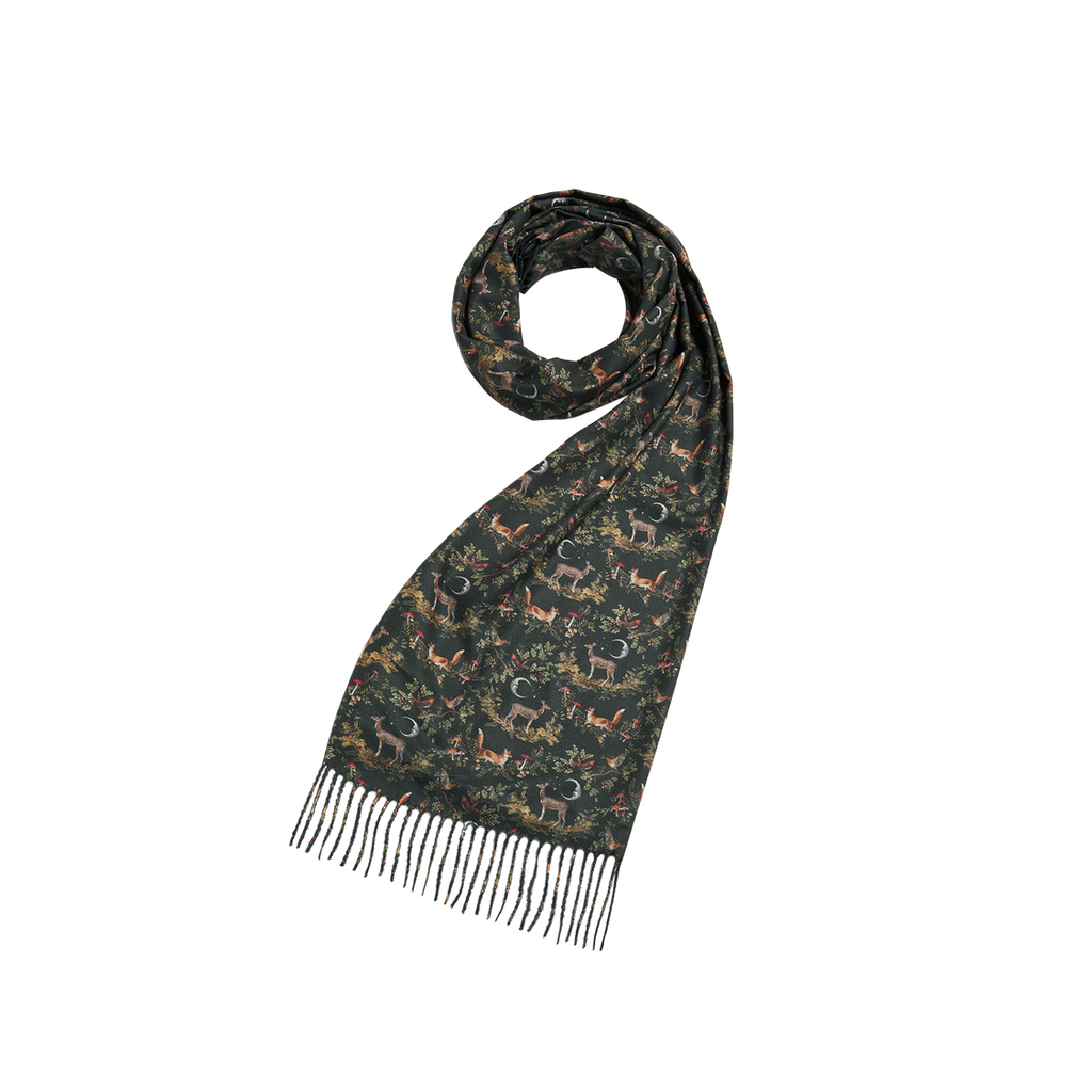 Fable England Into The Woods Green Tassel Scarf