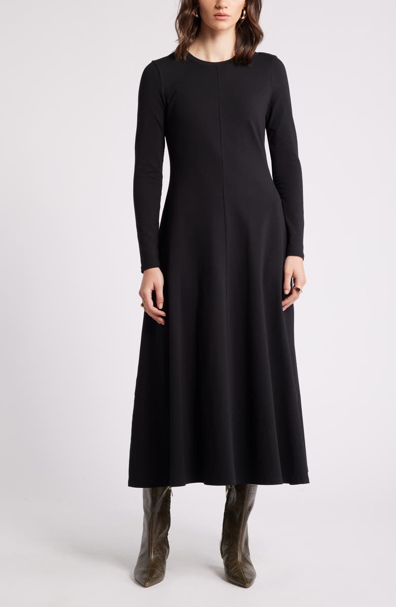Nordstrom Long Sleeve Crewneck Maxi Dress, Main, color, 