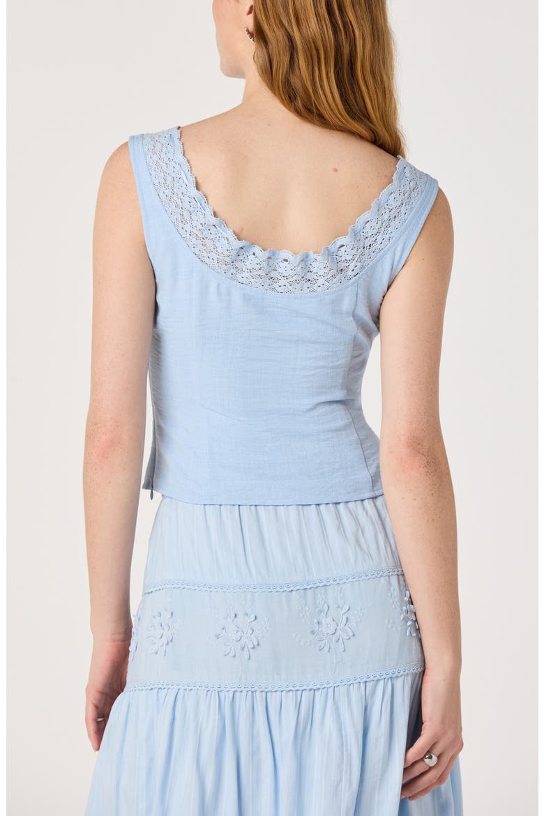 Victoria Lace Trim Sleeveless Top, Alternate, color, LIGHT BLUE