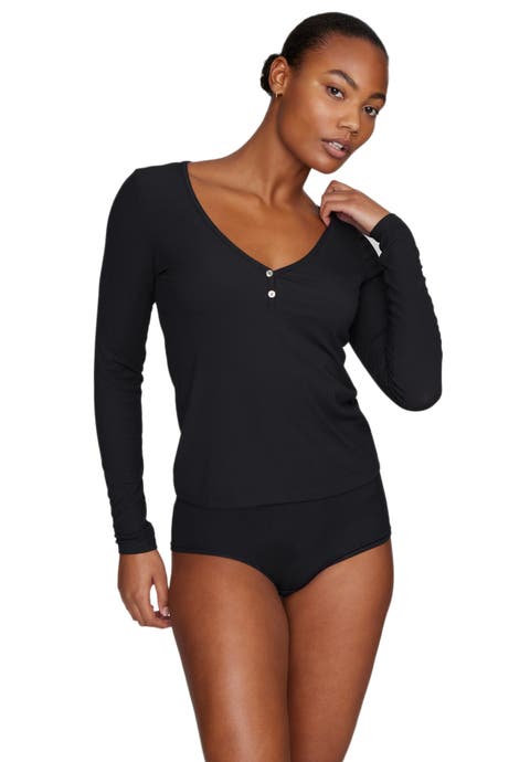 The Button Long Sleeve (Modal Silk Rib)