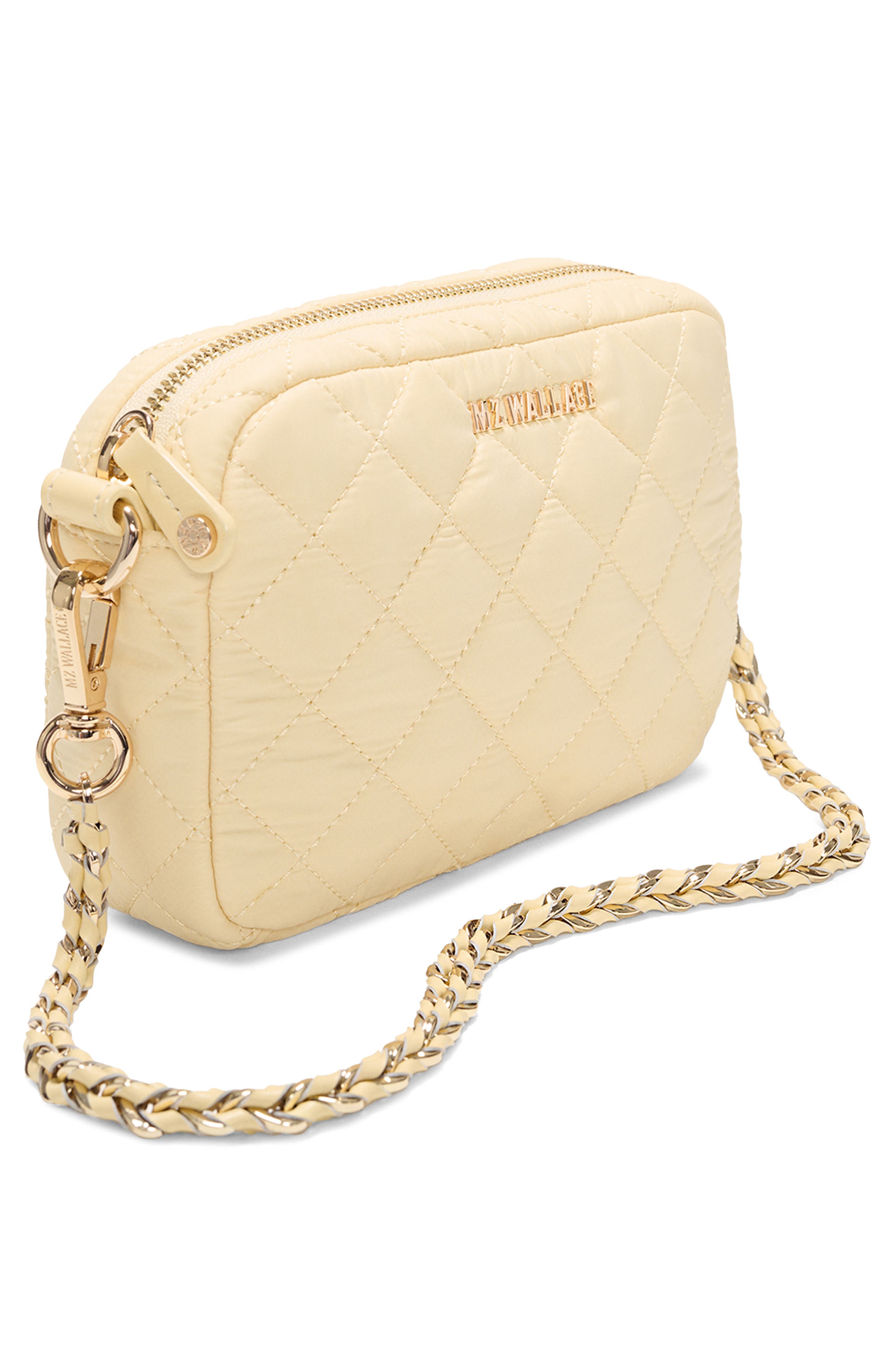 MZ Wallace Mini Crosby Quilted Nylon Crossbody Bag, Alternate, color, Chamomile