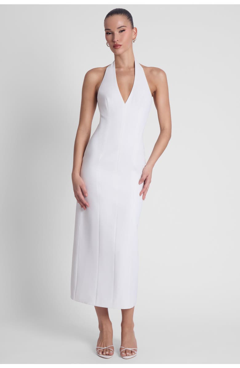 LEAU Helena Halter Midi Dress, Alternate, color, White