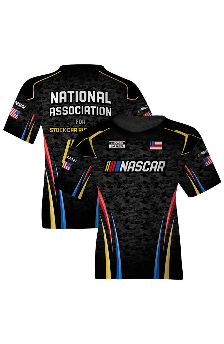 CHECKERED FLAG Youth Checkered Flag Sports  Black NASCAR   Uniform T-Shirt, Main, color, Black