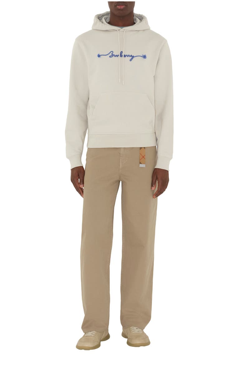 Burberry Knot Logo Cotton Hoodie, Main, color, Sail