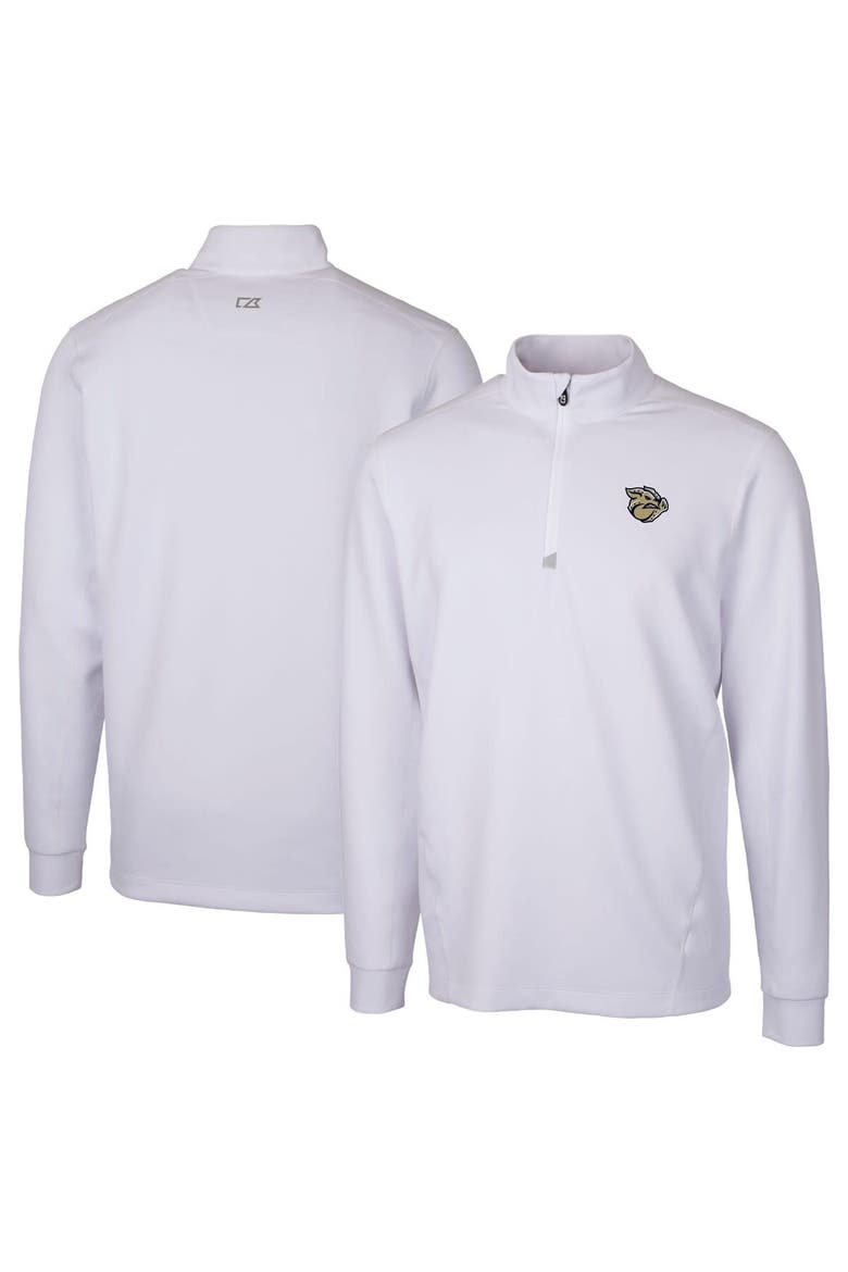 Men's Cutter & Buck White Lehigh Valley IronPigs Traverse Stretch Quarter-Zip Pullover Top, Main, color, White