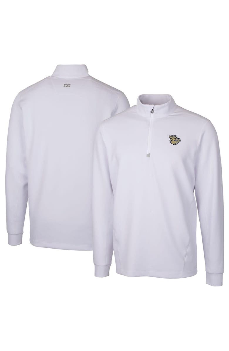 Cutter & Buck Men's Cutter & Buck White Lehigh Valley IronPigs Traverse Stretch Quarter-Zip Pullover Top, Main, color,
