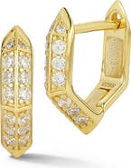 GLAZE JEWELRY Pavé Hexagon Hoop Earrings