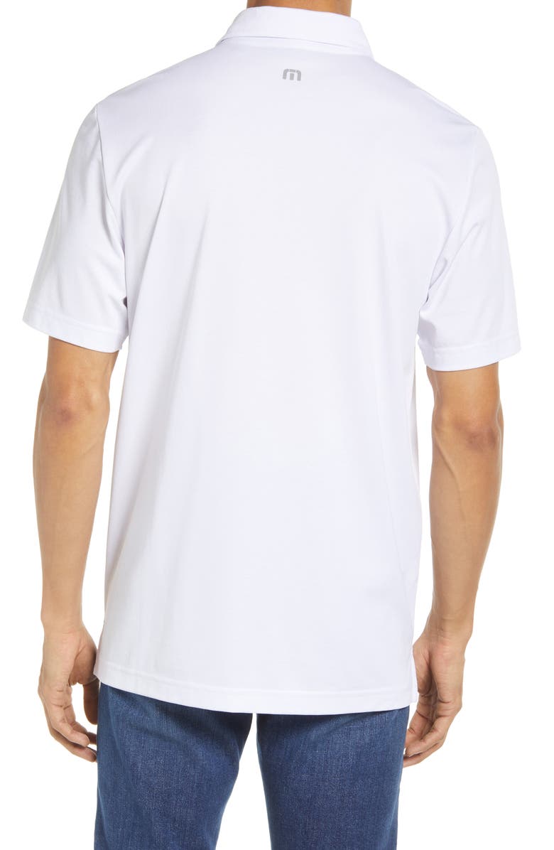 TravisMathew One Upper Stripe Polo, Alternate, color, White