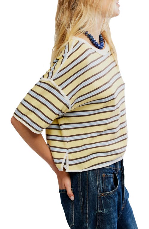 Free People Clean Rugby Stripe Cotton Top In Yellow