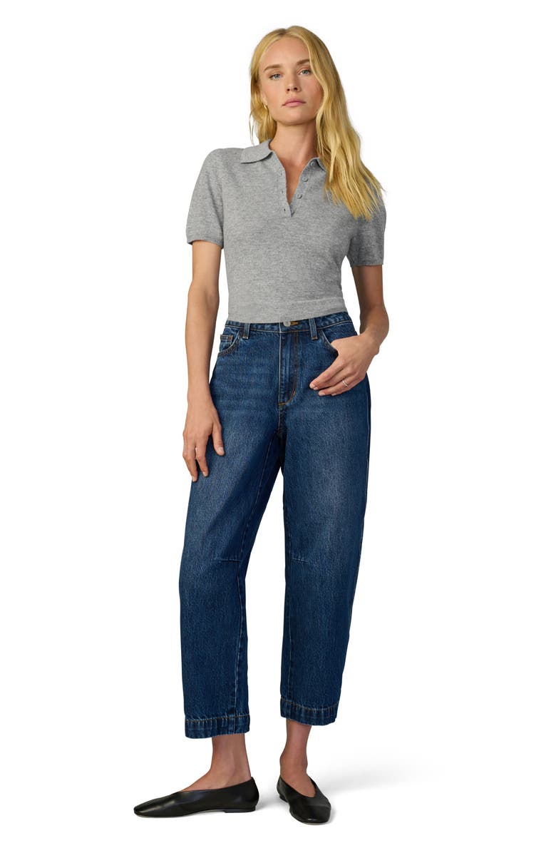 Joe's The Short Sleeve Cashmere Polo Sweater, Alternate, color, Heather Grey