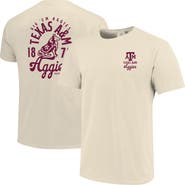 IMAGE ONE Men's Cream Texas A&M Aggies Comfort Colors Mascot Overlay T-Shirt