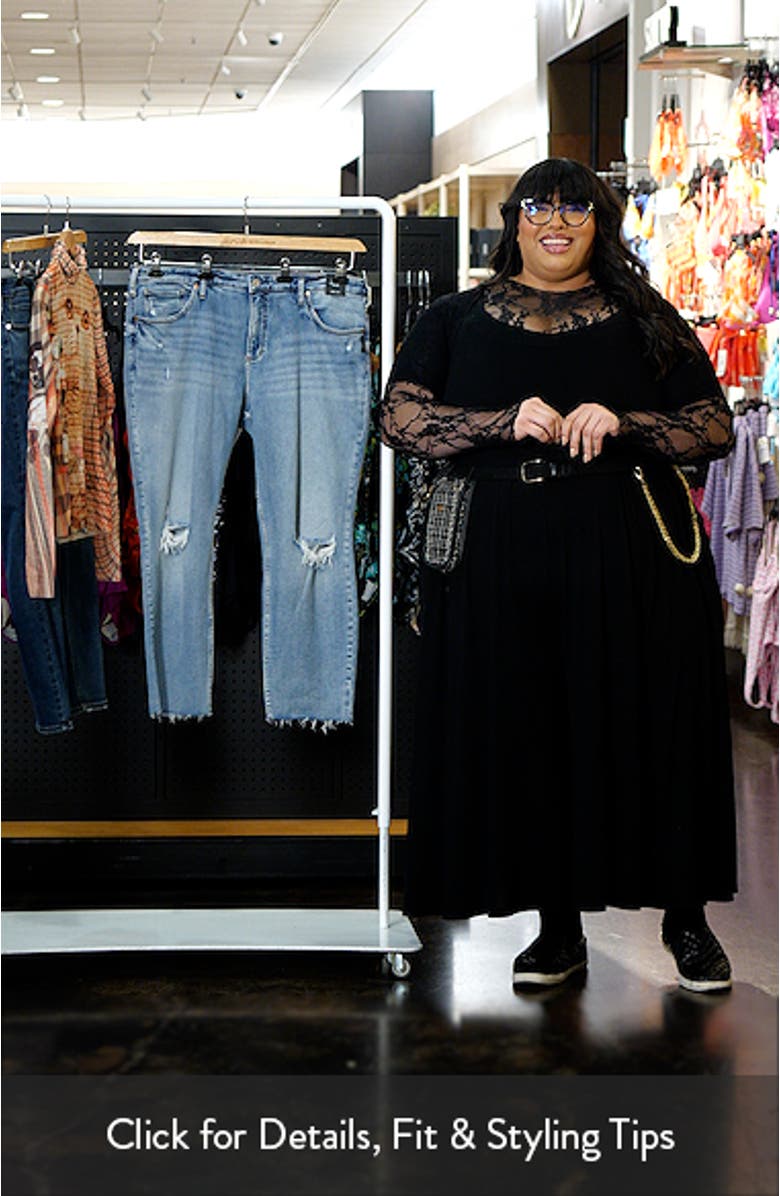 Beau High Waist Raw Hem Girlfriend Jeans, sales video thumbnail