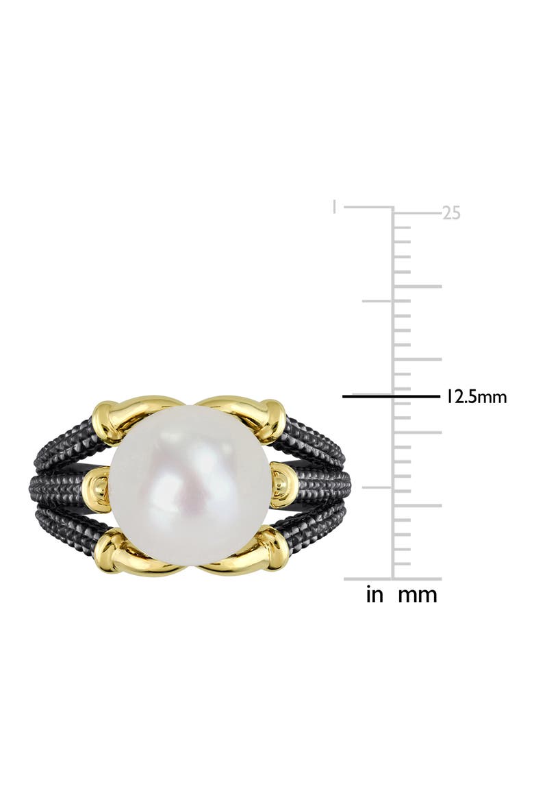 Cultured Pearl Two-Tone Ring, Alternate, color, WHITE