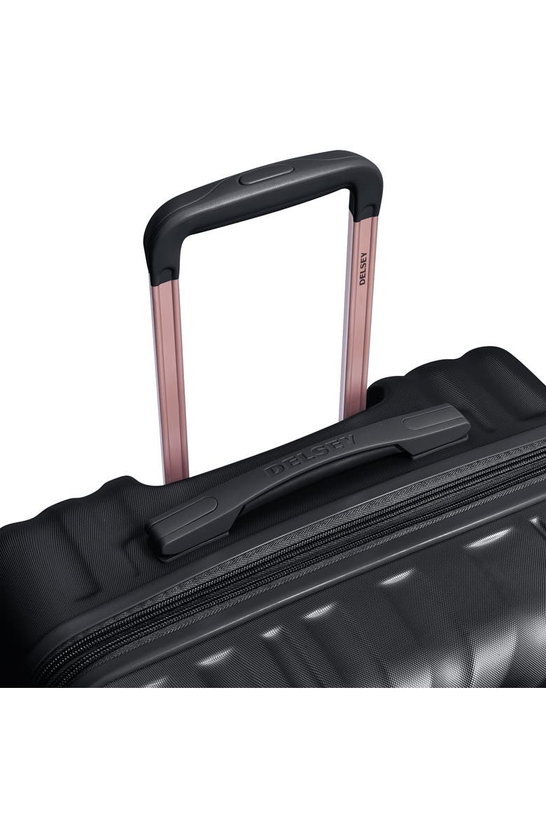 Delsey Paris Alexis Hardside 29-Inch Large Checked Expandable Spinner Luggage, Alternate, color, Black/Rose Gold