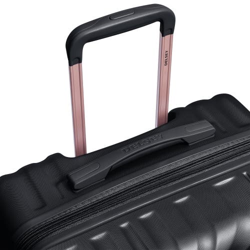 Delsey Paris Alexis Hardside 29-inch Large Checked Expandable Spinner Luggage In Black/rose Gold