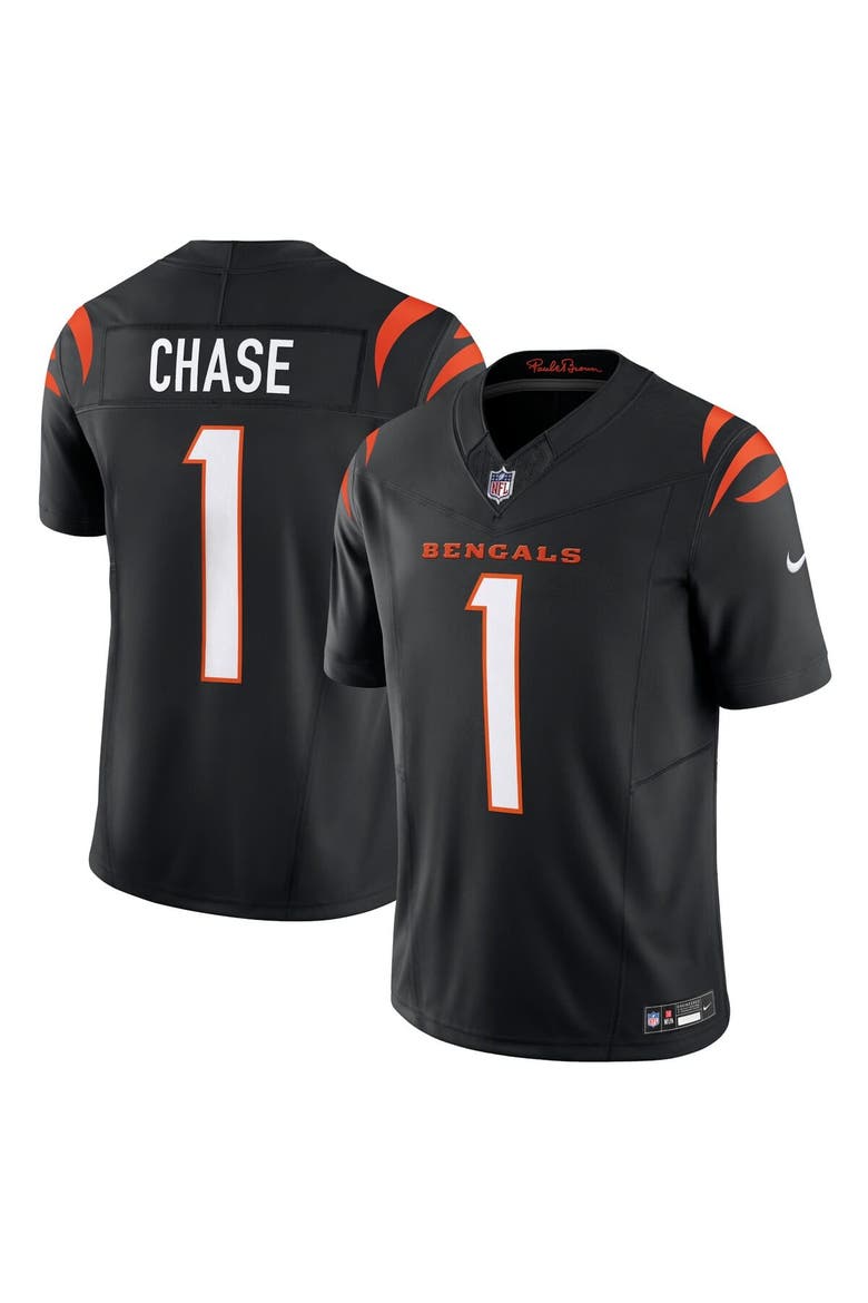 Men's Nike Ja'Marr Chase Black Cincinnati Bengals Vapor F.U.S.E. Limited Jersey, Main, color, Black