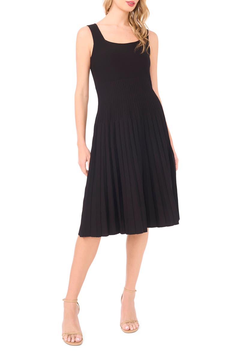 Sleeveless Knit Dress, Main, color, RICH BLACK