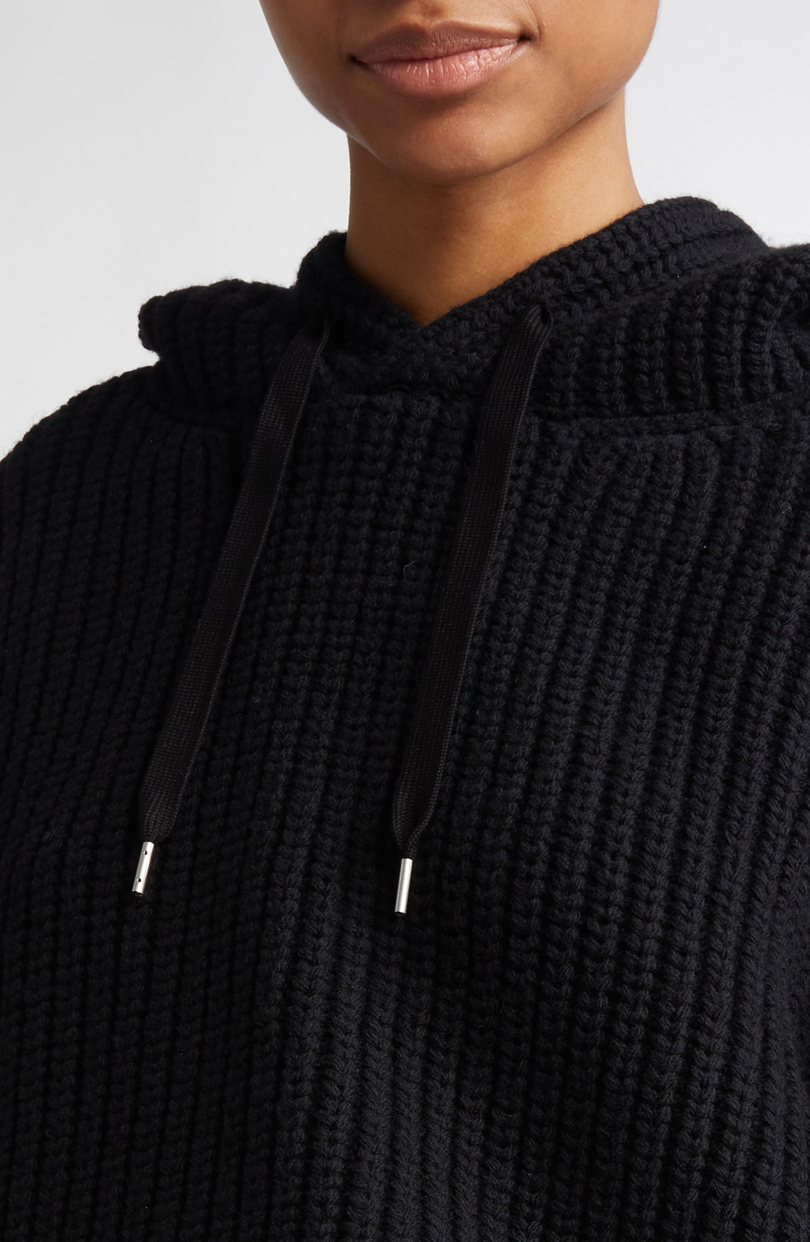 Junya Watanabe Wool Rib Sweater Hoodie (Women) | Nordstrom