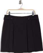 DKNY Pleated Cotton Blend Miniskirt