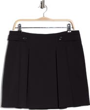 DKNY Pleated Cotton Blend Miniskirt
