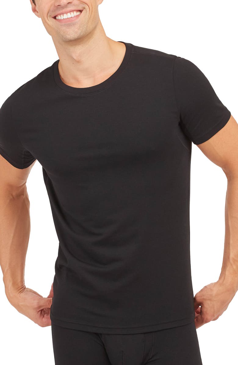 SPANX<sup>®</sup> Zero Sculpt Stretch Cotton & Modal Crewneck T-Shirt, Main, color, 