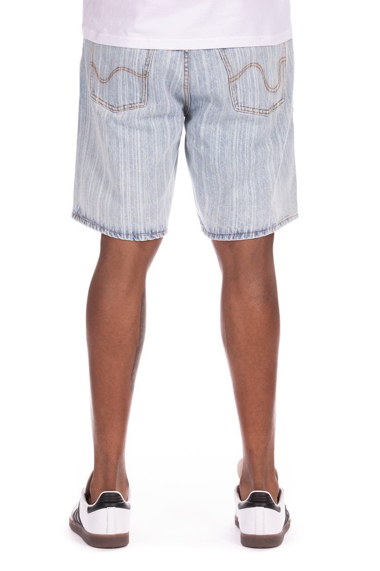 A La Mode Denim Shorts, Alternate, color, BLUE STRIPE