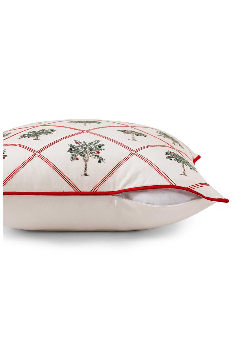 Palm Tree Trellis Decorative Accent Pillow, Alternate, color, MEDIUM / DARK RED