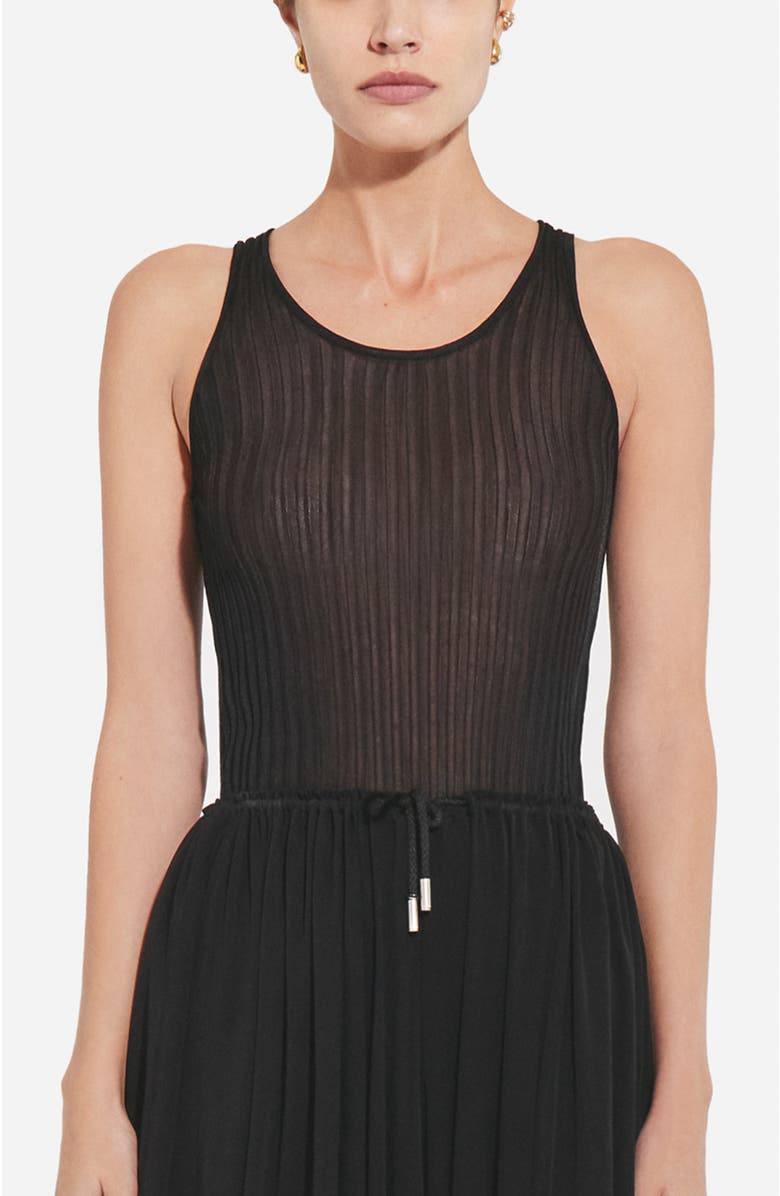 CO Sheer Rib Tank Top in Viscose, Main, color, Black