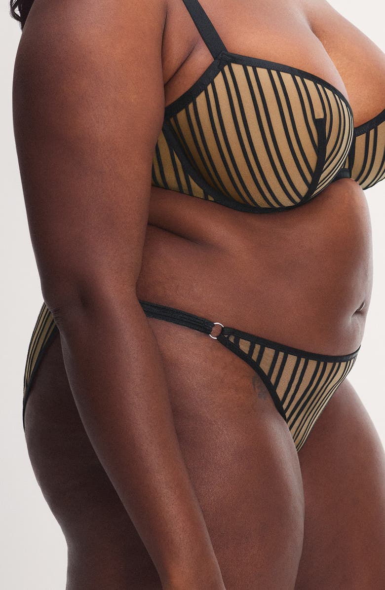 SAVAGE X FENTY Strappy Hour String Bikini, Alternate, color, Black Caviar