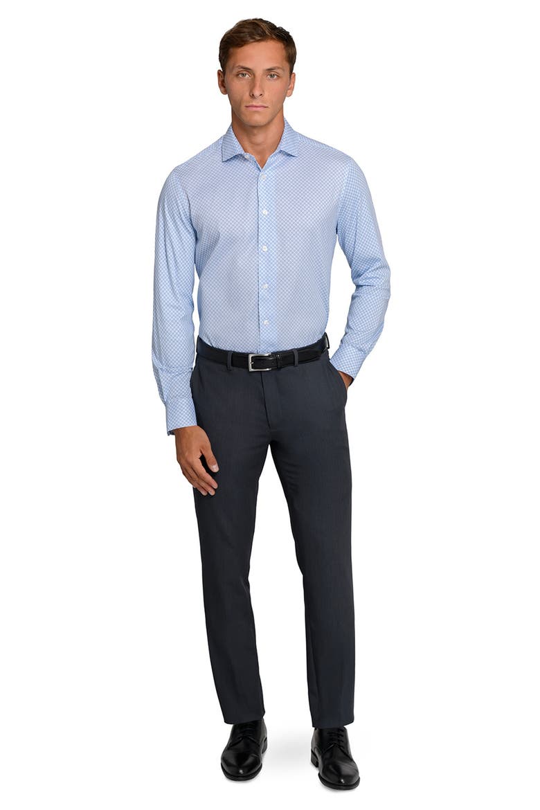 Slim Fit Floral Geo Reworked Cotton Dress Shirt, Alternate, color, WHITE/ BLUE
