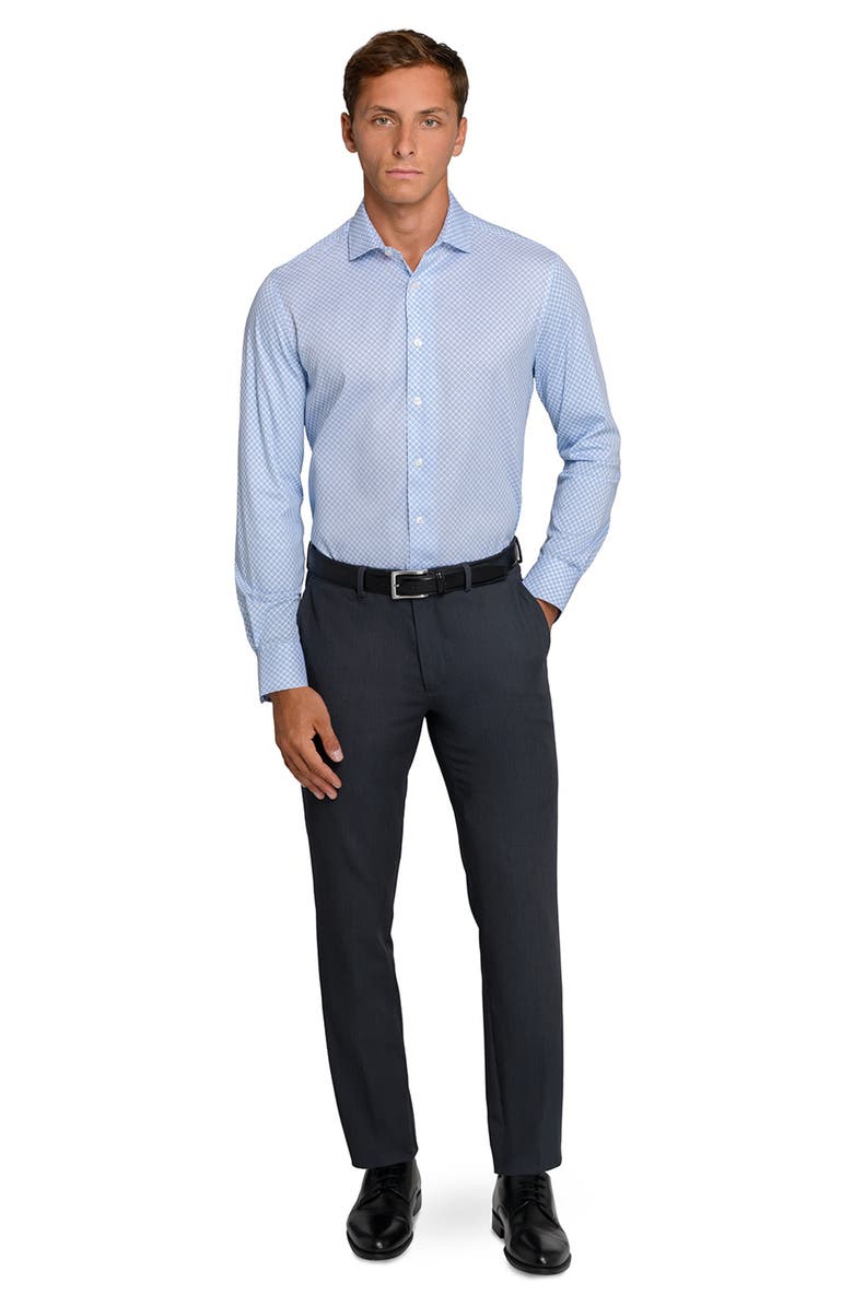 W.R.K Slim Fit Floral Geo Reworked Cotton Dress Shirt, Alternate, color, White/ Blue