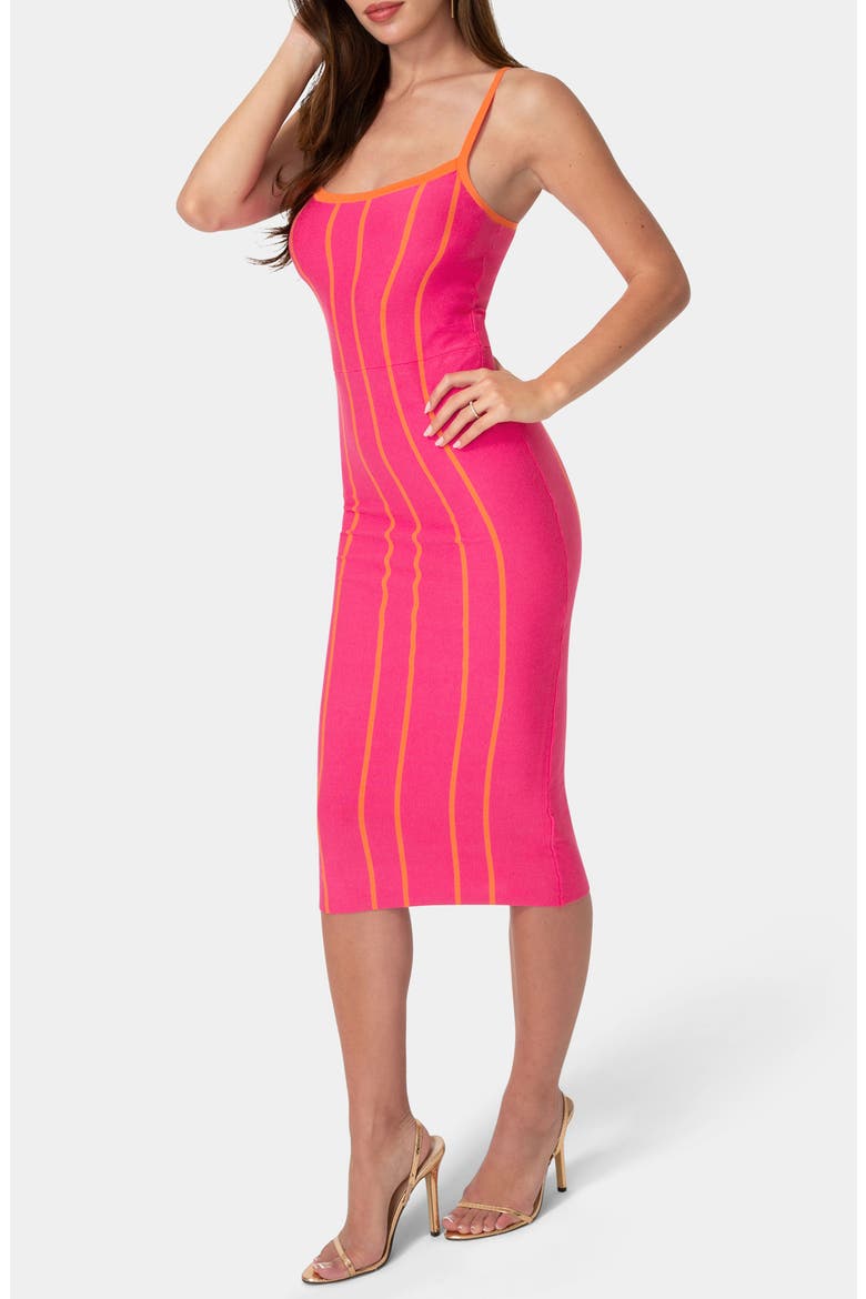Stripe Sleeveless Body-Con Dress, Alternate, color, PINK/ORANGE