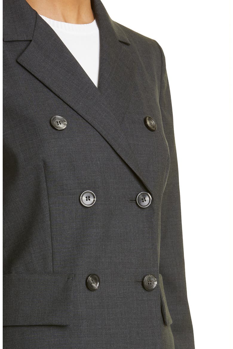 Editore Double Breasted Virgin Wool Blazer, Alternate, color, DARK GREY