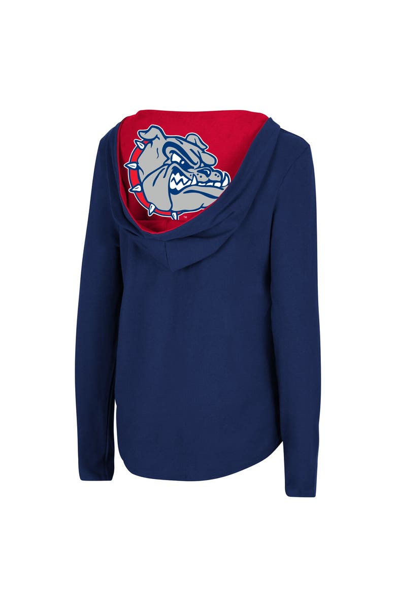 COLOSSEUM Women's Colosseum Navy Gonzaga Bulldogs Catalina Hoodie Long Sleeve T-Shirt, Alternate, color, Navy