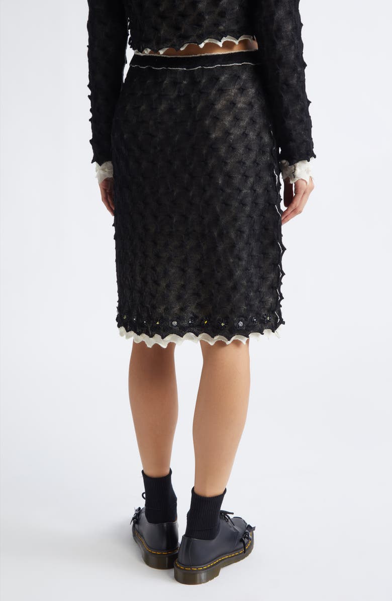 YanYan Borlor Double Layer Wool Sweater Skirt, Alternate, color, Black/ Ivory