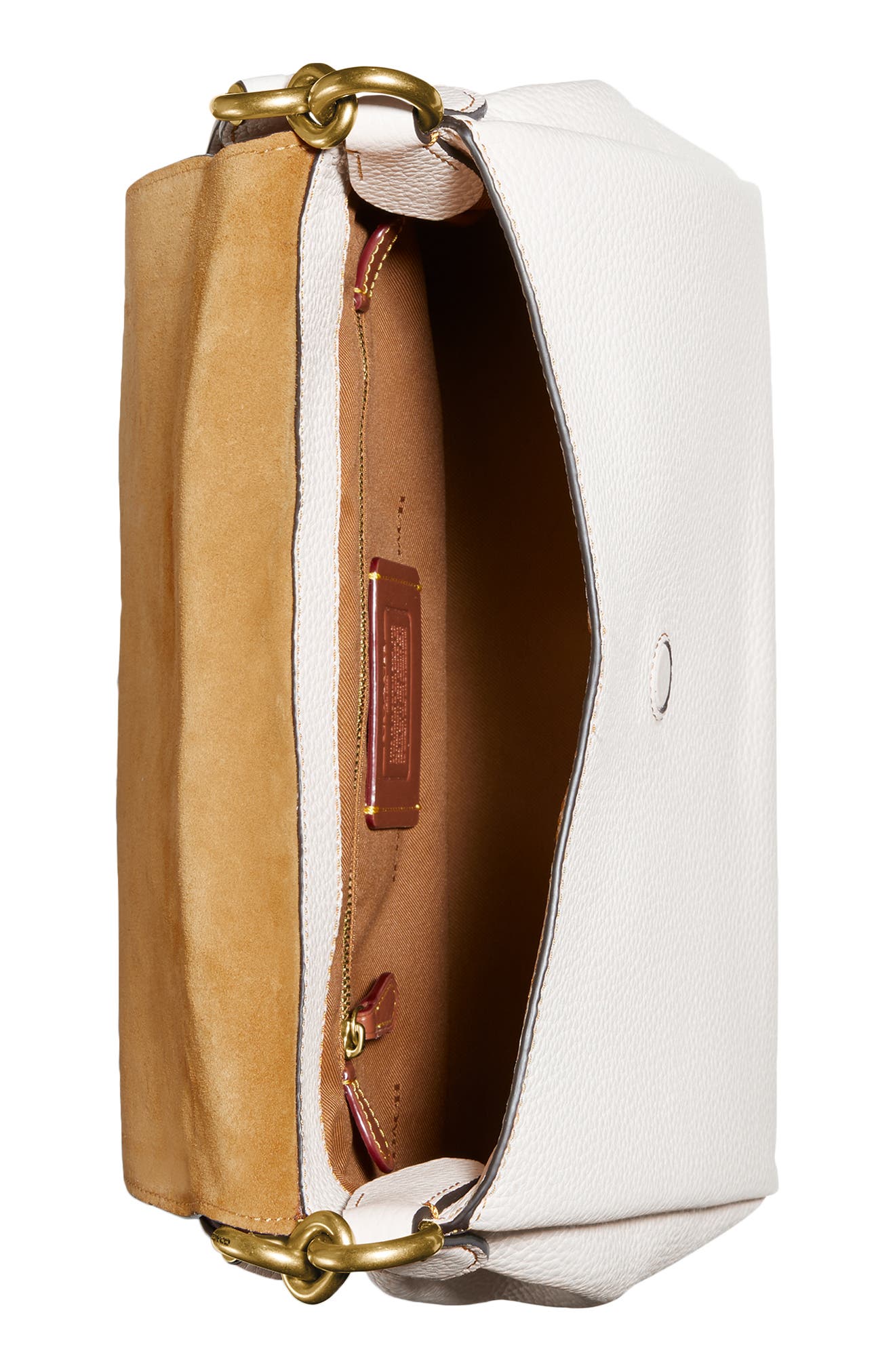 May Pebble Leather Shoulder Bag, Alternate, color, BRASS/ CHALK