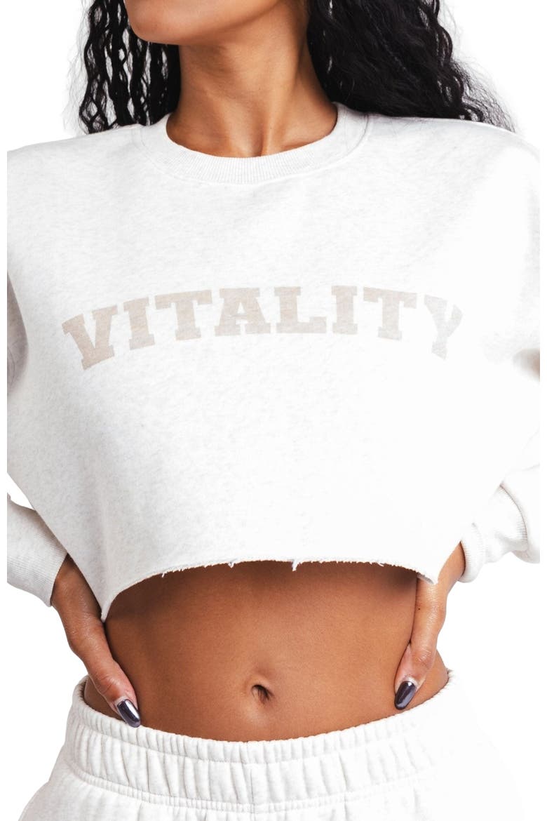 Cozy Raw Hem Crop, Alternate, color, Oat Marl