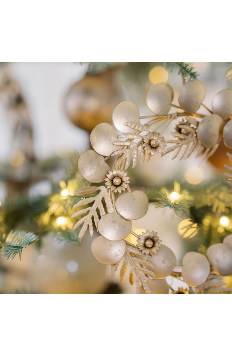 CG Hunter 12" Mixed Metal Wreath with Leaves and Berries, Alternate, color, Mixed Metal Finish